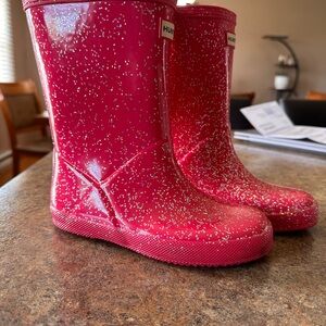 Hunter Kids like new Pink Glitter Rain Boots